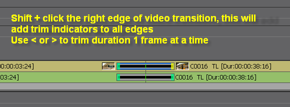EDIUS trim video and audio transition